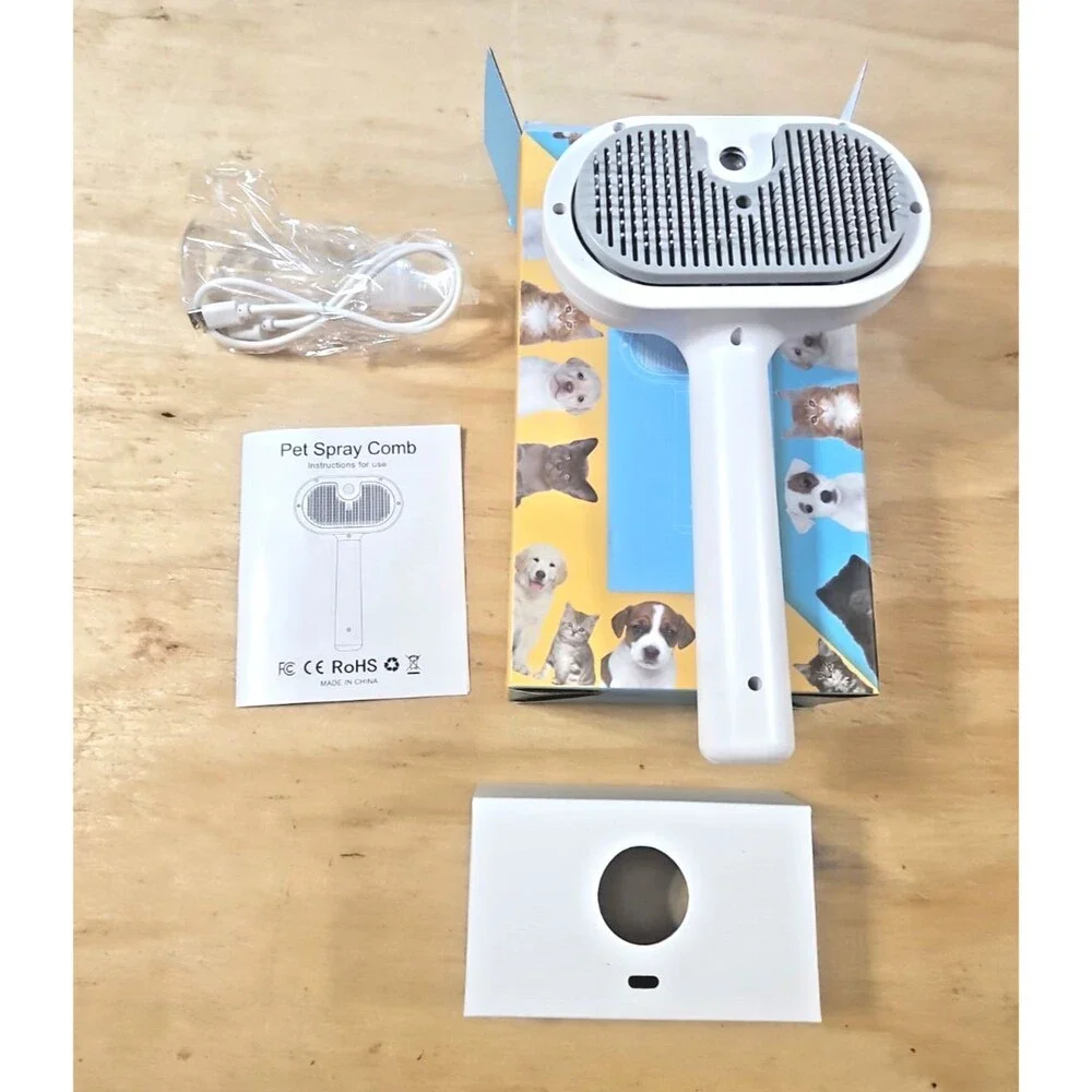 NEW Pet Spray Hair Removal Comb USB CHARGING cordless CAT DOG animal NIB